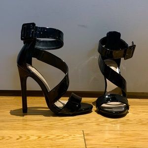 Black stiletto sandals